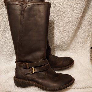 UGG brown leather Australian Rosen Tall Boots Lined